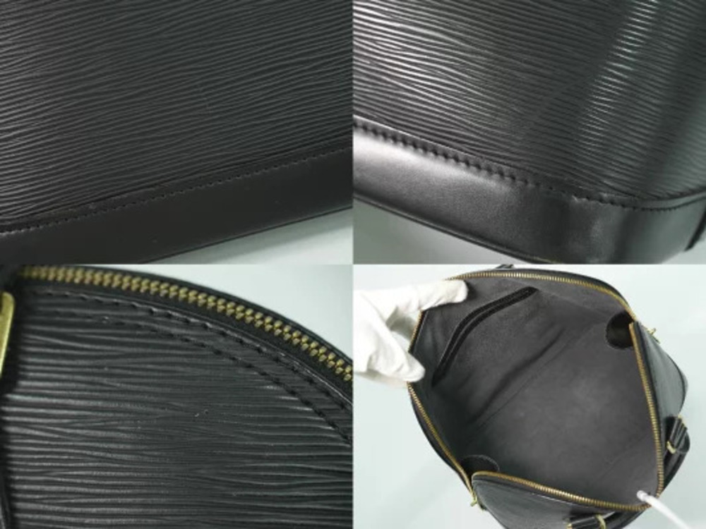Louis Vuitton LV Alma Epi Leather Top Handle Bag Noir Black - Picture 7 of 9